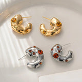 925 Silver Irregular Earrings Glass Ear Accessories