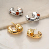 925 Silver Irregular Earrings Glass Ear Accessories