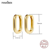 PANAOBEN Big Oval Hoop Earrings 925 Sterling Silver Circle Jewelry