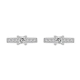 925 Silver Line Stud Earrings Zircon Sparkle for Women Engagement
