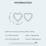 925 Silver Line Stud Earrings Zircon Sparkle for Women Engagement