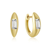 Zircon Hoop Earrings 925 Sterling Silver Plated Circle Round Huggie Earrings