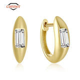 Zircon Hoop Earrings 925 Sterling Silver Plated Circle Round Huggie Earrings