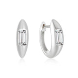 Zircon Hoop Earrings 925 Sterling Silver Plated Circle Round Huggie Earrings