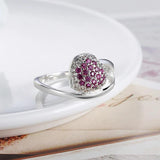 Pink Crystal Zircon Ring 925 Sterling Silver Size 8