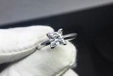 925 Silver CZ Wedding Rings for Women Princess Cut Solitaire Cubic Zirconia Enga
