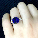 925 Silver Synthetic Sapphire Engagement Ring for Women