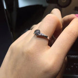 925 Silver Rings Women CZ Stone Engagement Wedding Jewelry