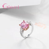 925 Silver Engagement Crystals Finger Ring for Women
