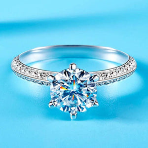 925 Silver Engagement Ring 7mm CZ Wedding Gift PR303