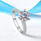 925 Silver Engagement Ring 7mm CZ Wedding Gift PR303