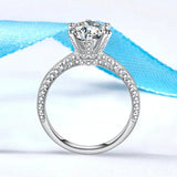 925 Silver Engagement Ring 7mm CZ Wedding Gift PR303