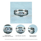 925 Sterling Silver Small Round Stone Ring for Women