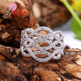 Zircon Crystal Infinite Ring 925 Silver Jewelry