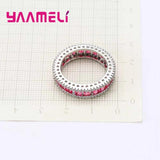 925 Silver Wedding Engagement Rings Women Red Cubic Zircons