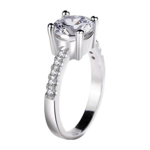 925 Silver Round Cubic Zircon Wedding Ring Bridal Jewelry PR290