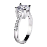 925 Silver Round Cubic Zircon Wedding Ring Bridal Jewelry PR290