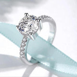 925 Silver Round Cubic Zircon Wedding Ring Bridal Jewelry PR290