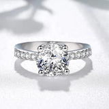 925 Silver Round Cubic Zircon Wedding Ring Bridal Jewelry PR290