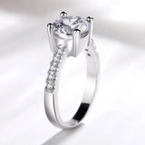 925 Silver Round Cubic Zircon Wedding Ring Bridal Jewelry PR290