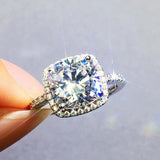 925 Silver CZ Engagement Wedding Ring for Women PR313