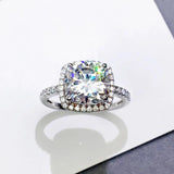 925 Silver CZ Engagement Wedding Ring for Women PR313