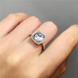 925 Silver CZ Engagement Wedding Ring for Women PR313