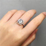 925 Silver CZ Engagement Wedding Ring for Women PR313