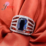 Crystal Rings 925 Sterling Silver Cubic Zirconia Hollow Band for Women
