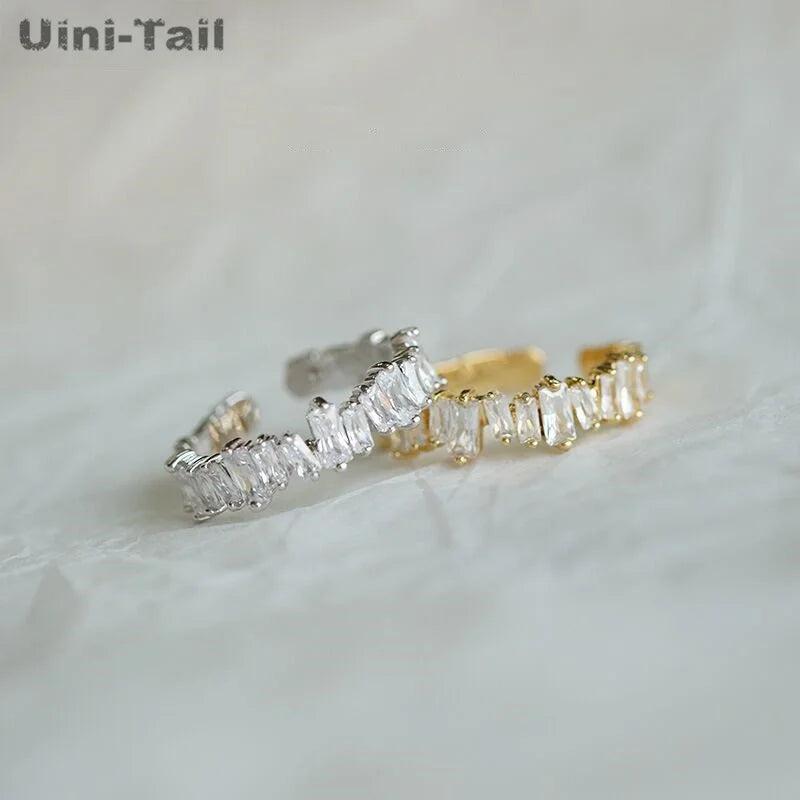 Uini-Tail 925 Tibetan Silver Geometric Open Ring