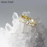 Uini-Tail 925 Tibetan Silver Geometric Open Ring