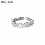 Uini-Tail 925 Tibetan Silver Geometric Open Ring