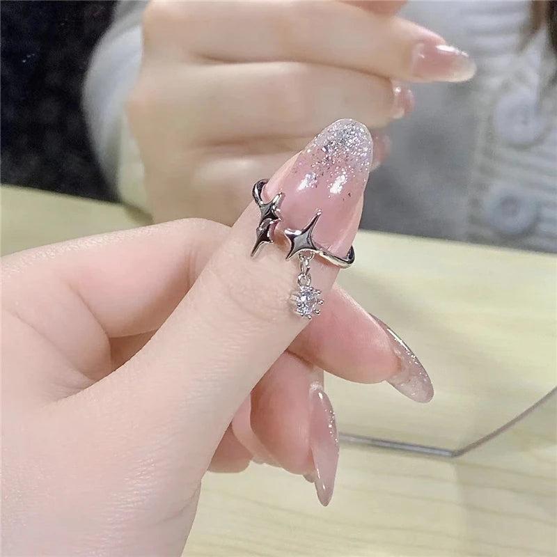 925 Sterling Silver Star Opening Ring for Girlfriend Birthday