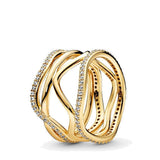 925 Silver Swirling Lines Ring Wedding Party Jewelry
