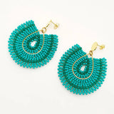 Bohemia Hand Knitting Bead Earrings Water Drop Roundness Originality