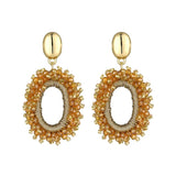 Vintage Crystal Beads Long Earrings Threaded