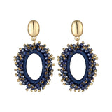 Vintage Crystal Beads Long Earrings Threaded