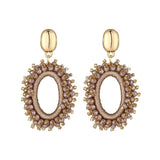 Vintage Crystal Beads Long Earrings Threaded