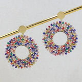 Bohemia Drop Earrings for Women Crystal Beads Earrings Jewelry