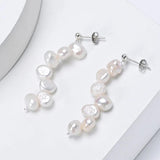 Baroque Freshwater Pearl Earrings S925 Sterling Silver Jewelry