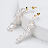 Baroque Freshwater Pearl Earrings S925 Sterling Silver Jewelry