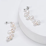 Baroque Freshwater Pearl Earrings S925 Sterling Silver Jewelry