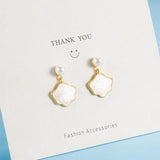 Silver Mother-of-pearl Stud Earrings Lovely Cloud Earring French Retro Jewelry