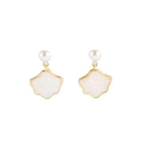 Silver Mother-of-pearl Stud Earrings Lovely Cloud Earring French Retro Jewelry
