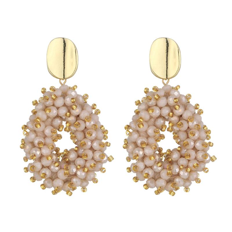 Crystal Bead Drop Earrings Statement Jewelry