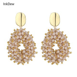 Crystal Bead Drop Earrings Statement Jewelry