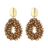 Crystal Bead Drop Earrings Statement Jewelry