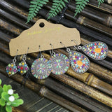 Bohemian Style Earrings Set Colorful Tassel Leaf Beads