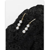 Simulated Pearls Zircon Beads Chain Drop Earrings