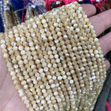 Yellow Faceted Shell Beads for Jewelry Making